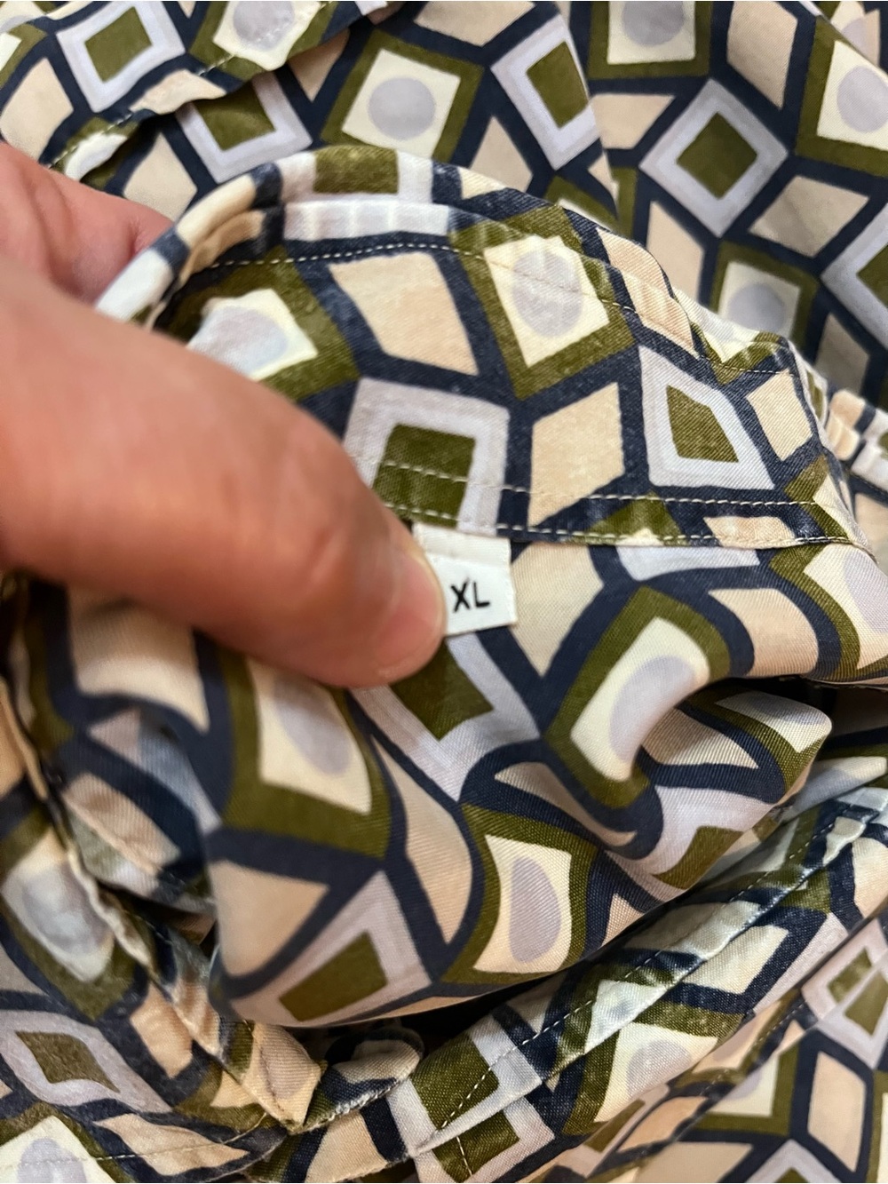 VTG Solemare Maus & Hoffman Geometric Shirt Men’s Sz XL “Vegan Silk” Multicolor - Picture 6 of 15